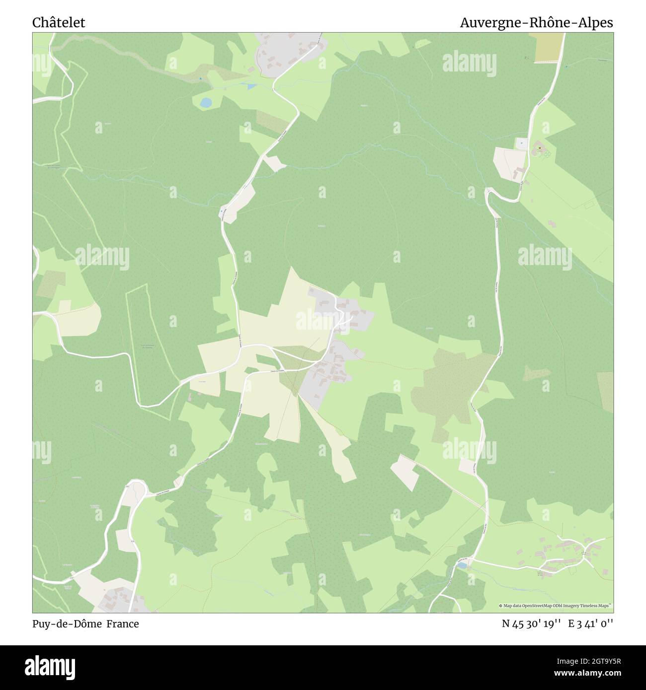 Puy De Dome Map Châtelet, Puy-De-Dôme, France, Auvergne-Rhône-Alpes, N 45 30' 19'', E 3 41'  0'', Map, Timeless Map Published In 2021. Travelers, Explorers And  Adventurers Like Florence Nightingale, David Livingstone, Ernest  Shackleton, Lewis And Clark