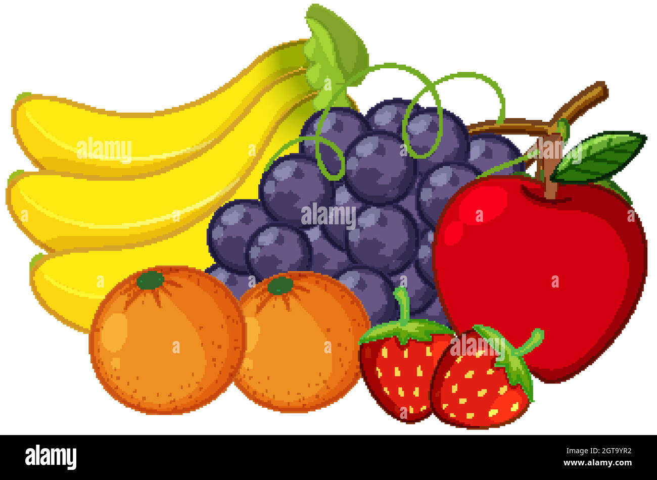 Set of colourful fruit on white background Stock Vector Image & Art Alamy