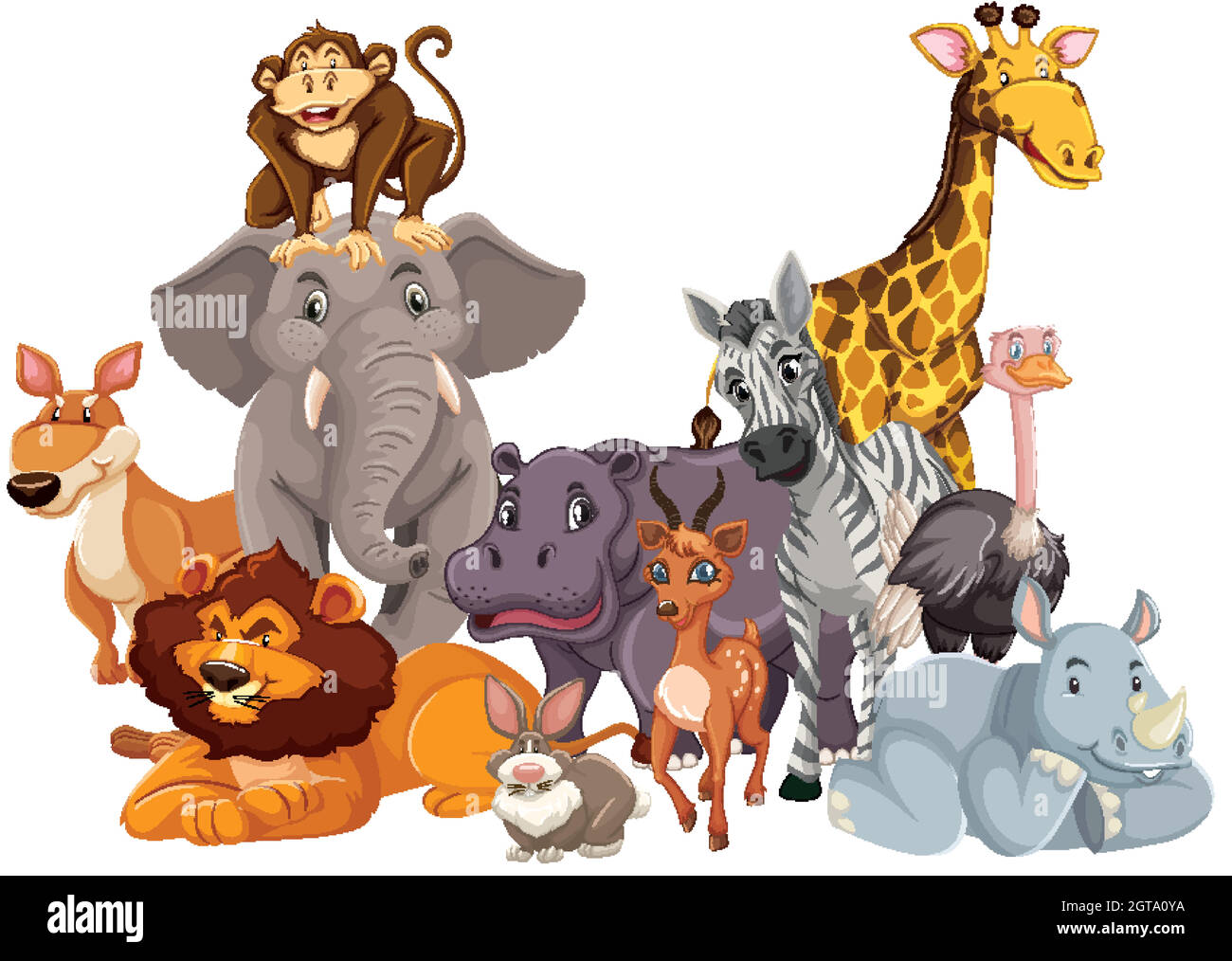 group-of-wild-animal-stock-vector-image-art-alamy