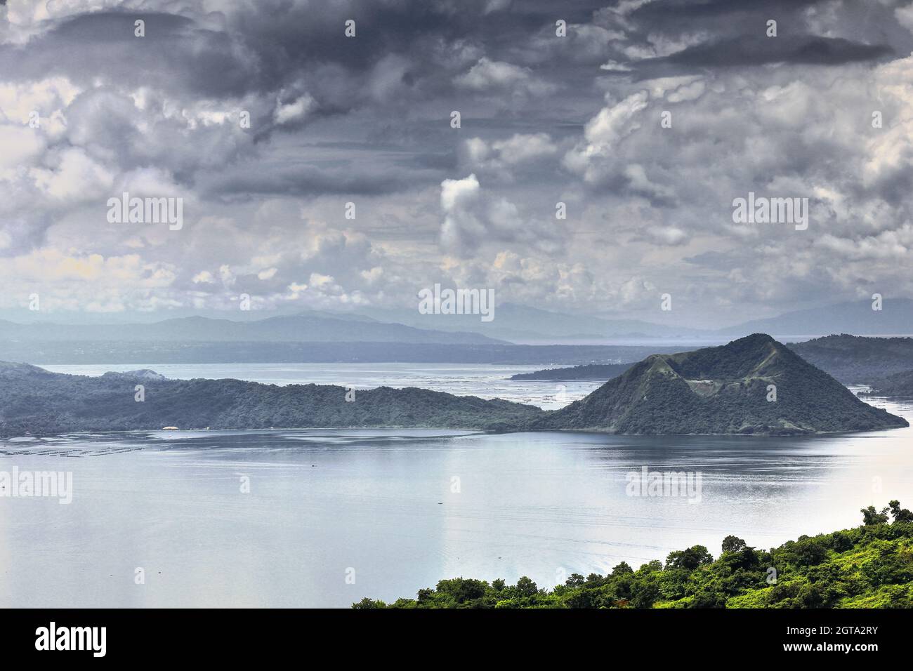 0002 S.wards View-taal Lake And Volcano Isl.from Between Tagaytay And Talisay. Batangas-philippines. Stock Photo