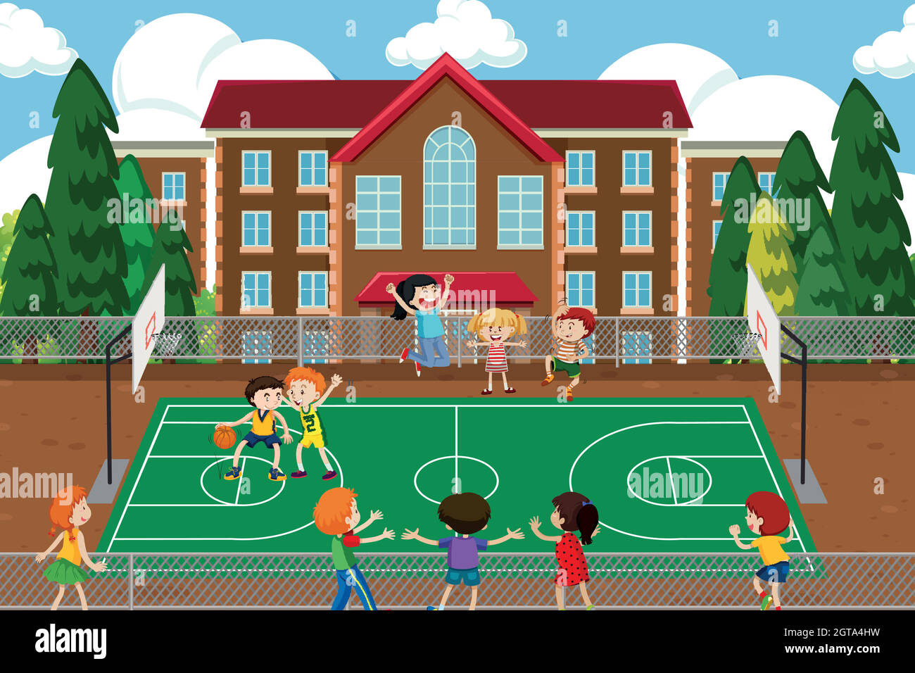 People cheering basketball match Stock Vector Image & Art - Alamy