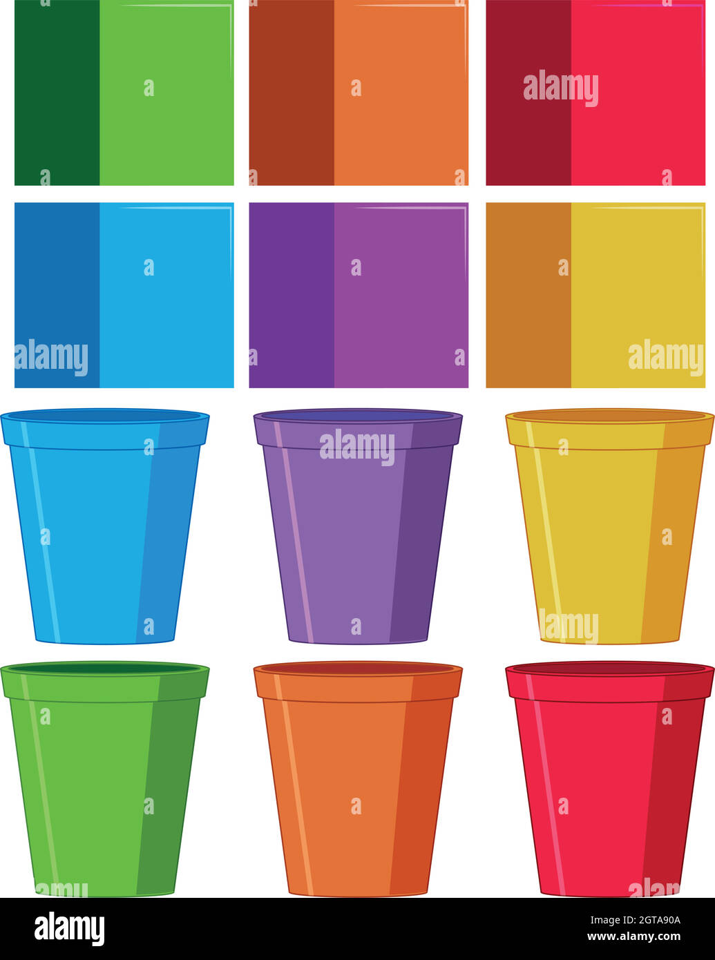 Set of colourful cup Stock Vector