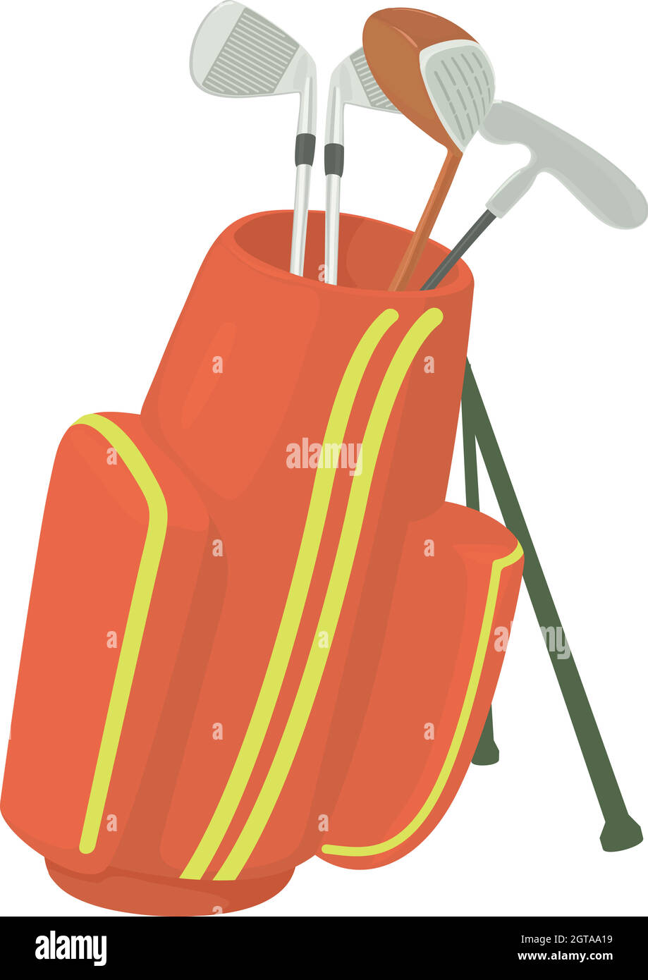 Golfing bag icon, cartoon style Stock Vector