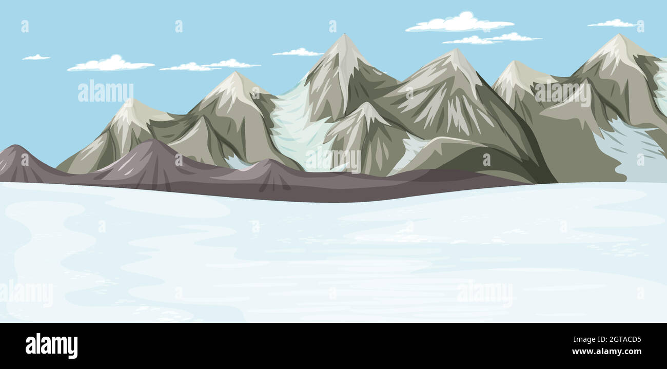 Seamless cartoon winter landscape background Stock Vector