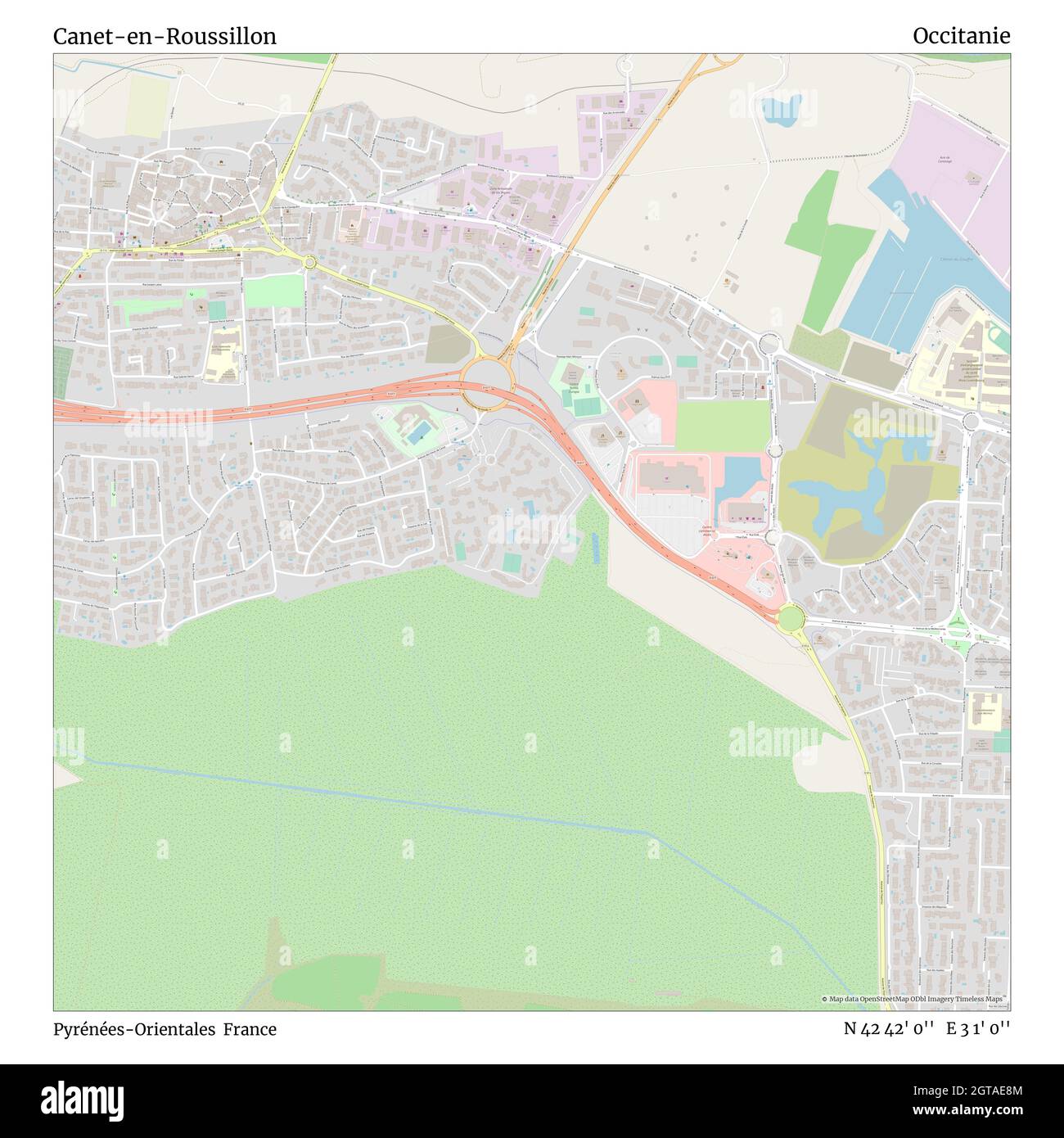 Canet-en-Roussillon, Pyrénées-Orientales, France, Occitanie, N 42 42 0,  E 3 1 0, map, Timeless Map published in 2021. Travelers, explorers and  adventurers like Florence Nightingale, David Livingstone, Ernest  Shackleton, Lewis and Clark