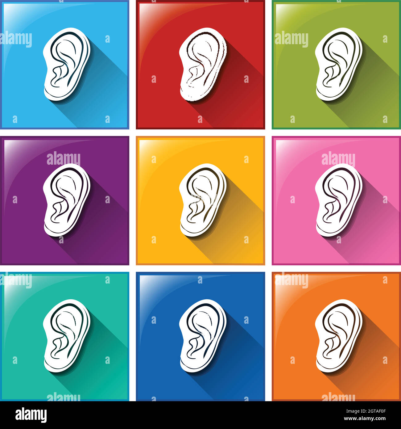 Sense of hearing icons Stock Vector