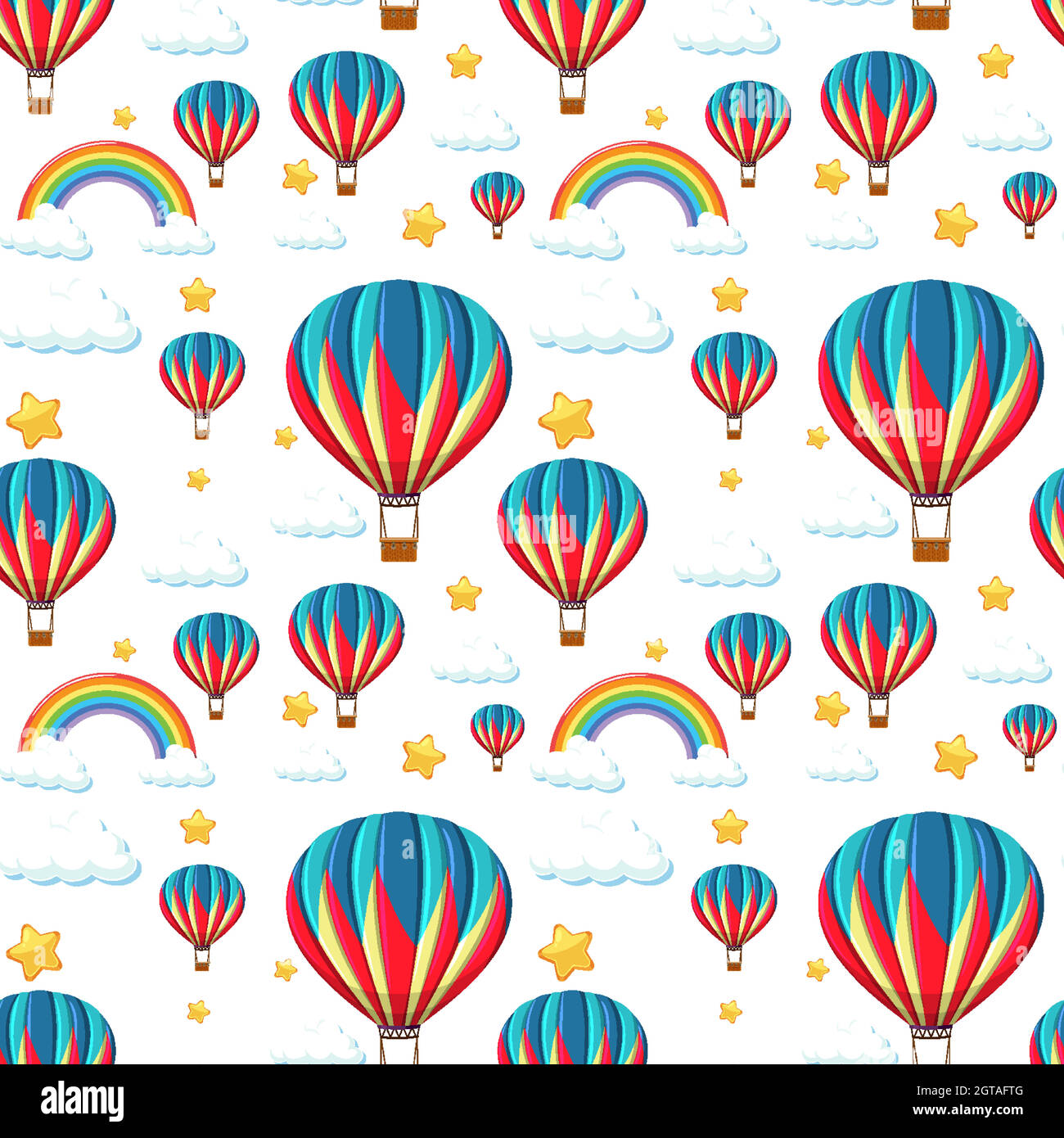 Seamless colorful balloon with rainbow and star pattern Stock Vector ...