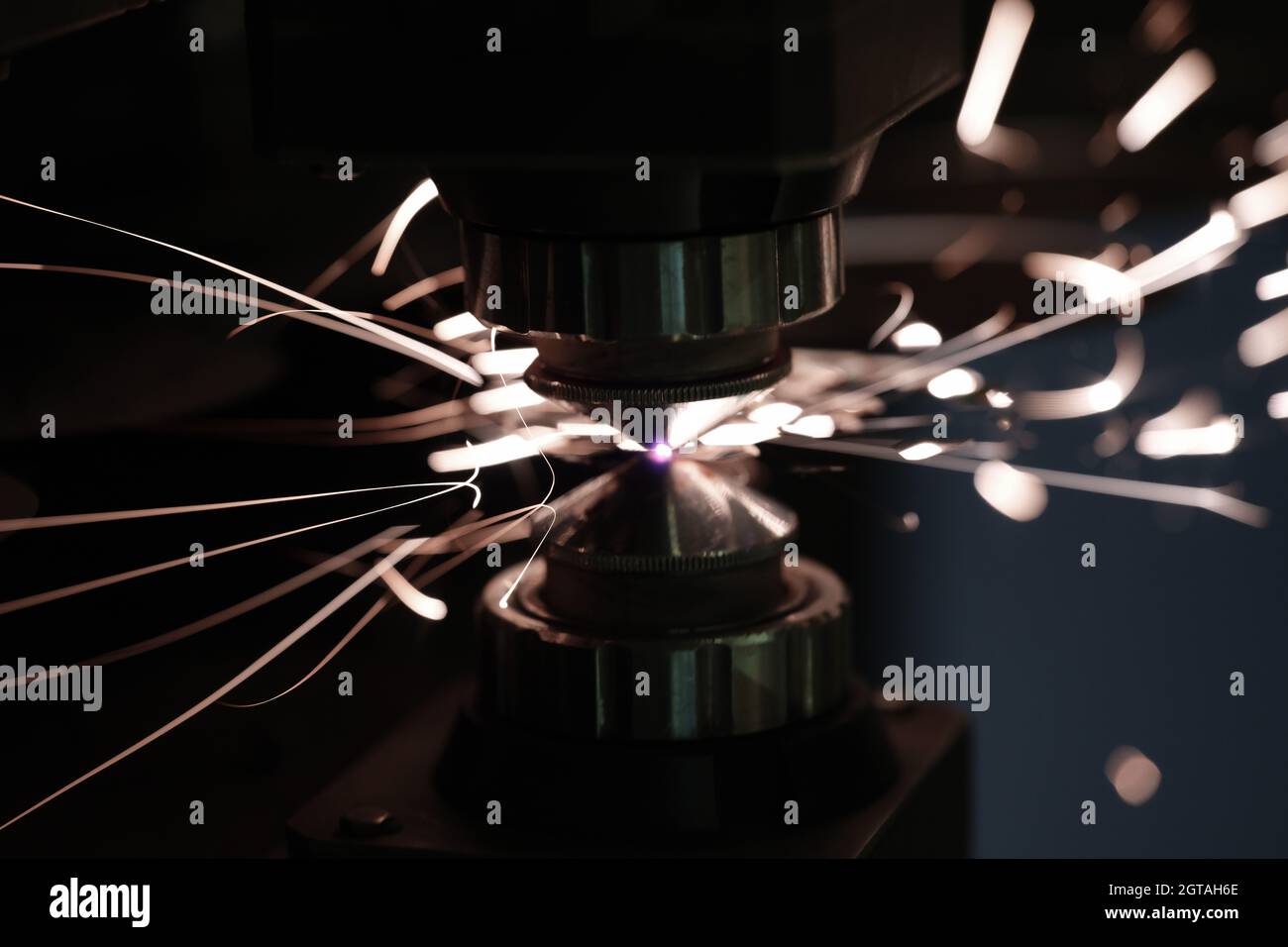 Industrial plasma cutting of metal with cnc closeup Stock Photo