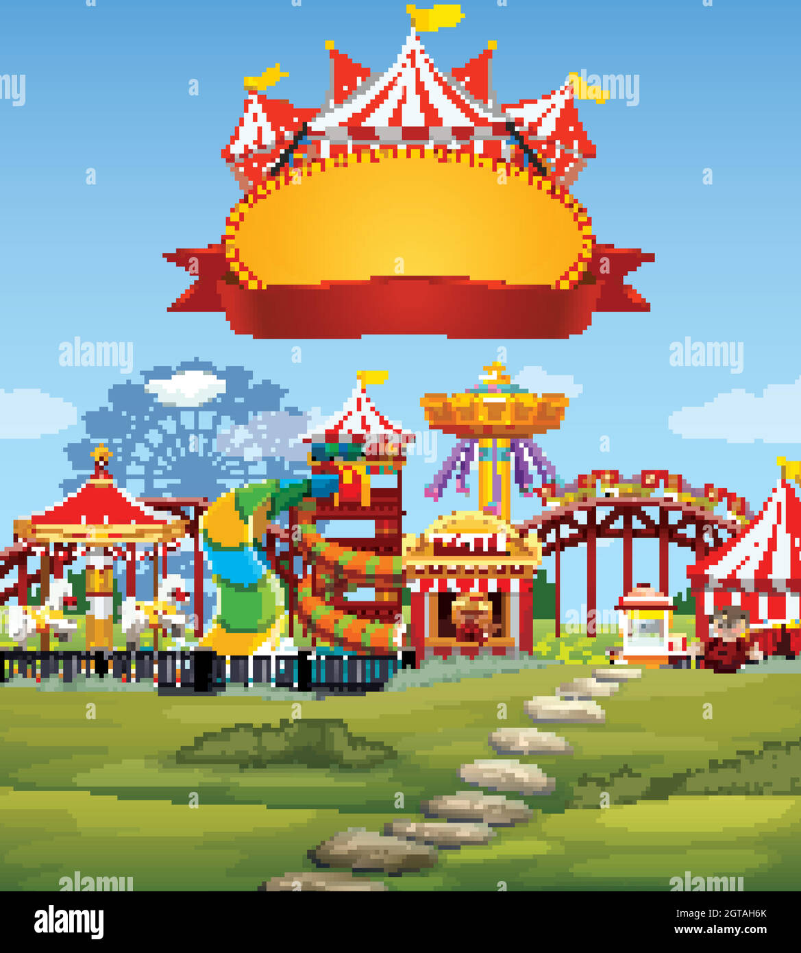 Ferris wheel in background Stock Vector Images Alamy