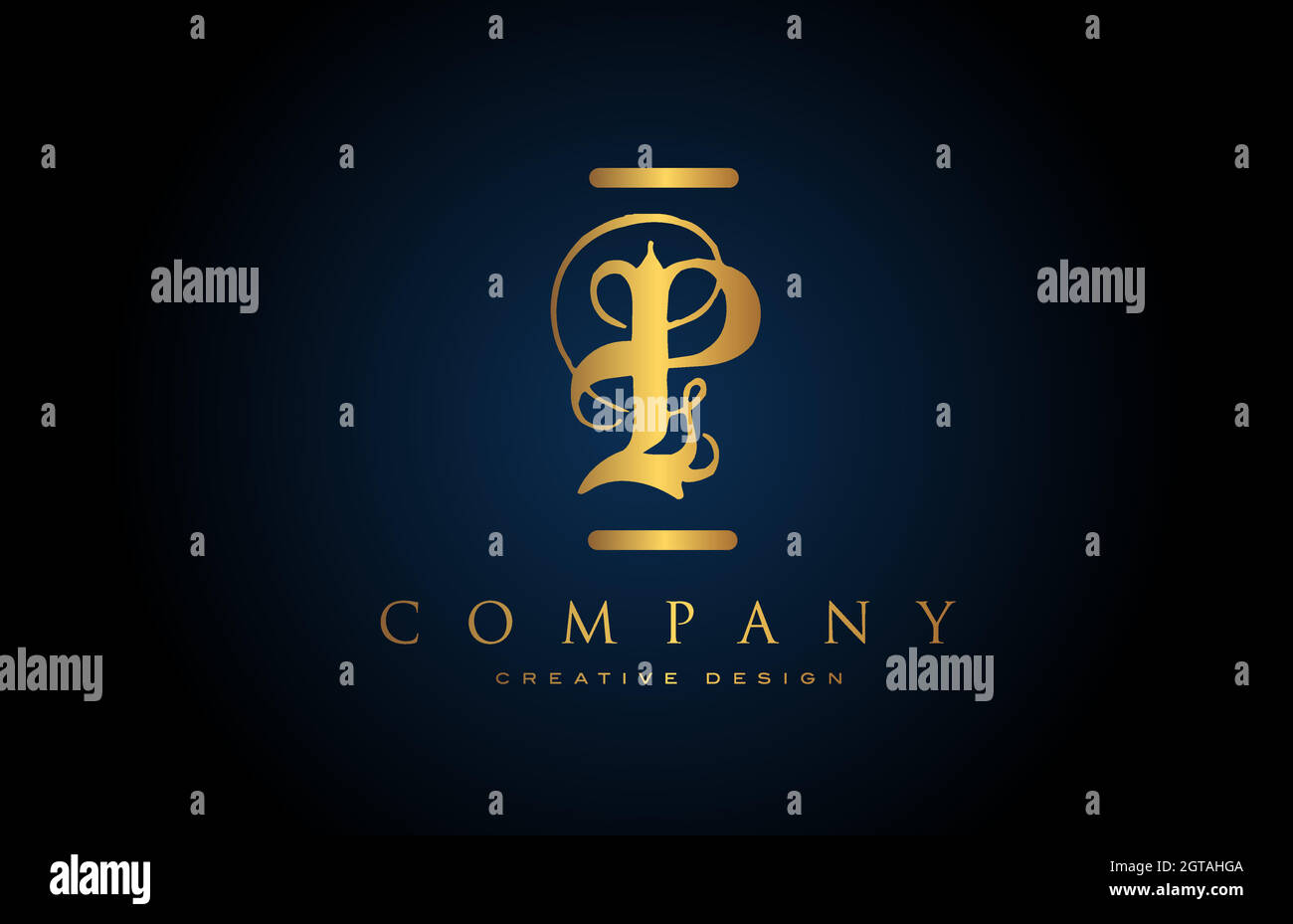 vintage gold P alphabet letter logo icon for company and business ...