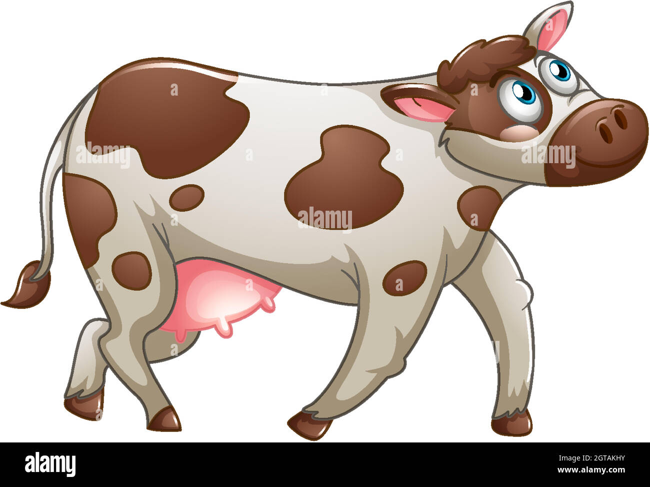 A cow on white background Stock Vector
