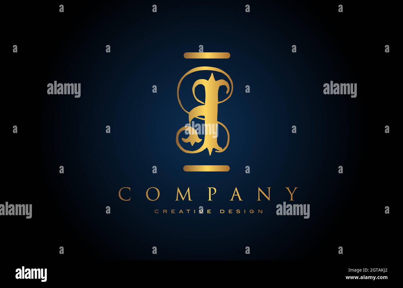 vintage gold J alphabet letter logo icon for company and business ...