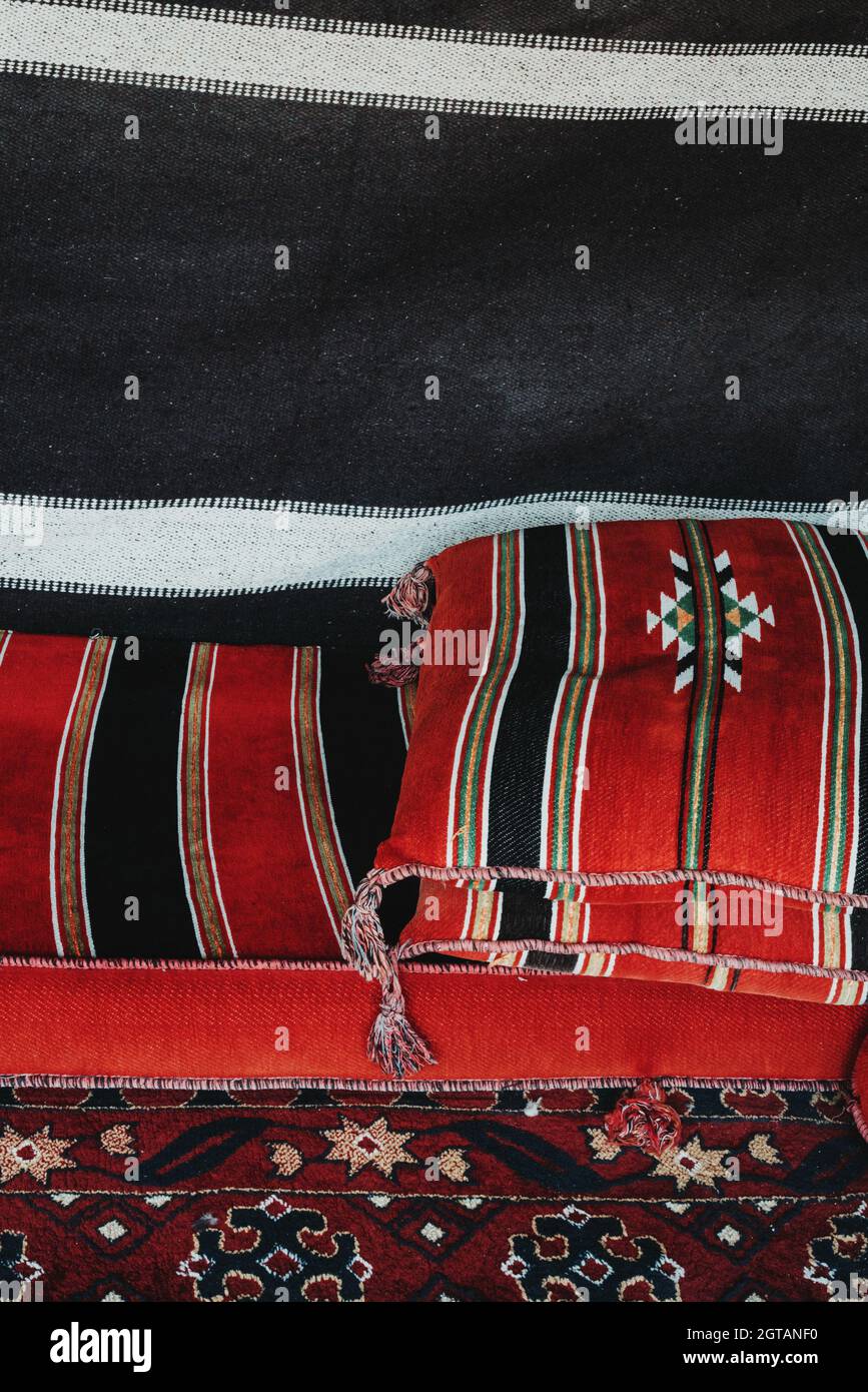 Traditional Arabic Seating Area With Pillows Stock Photo Alamy