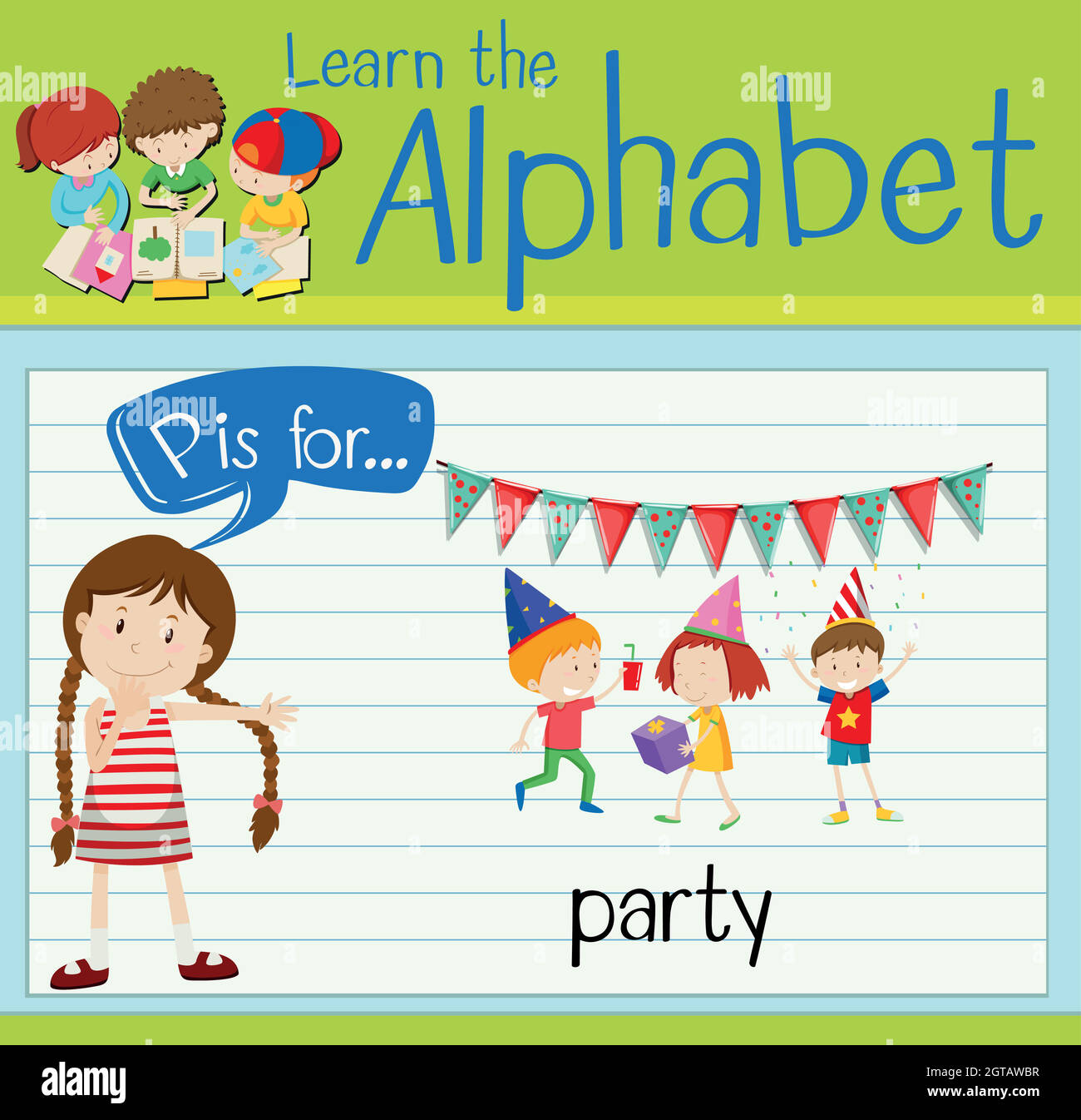 Flashcard letter P is for party Stock Vector Image & Art - Alamy
