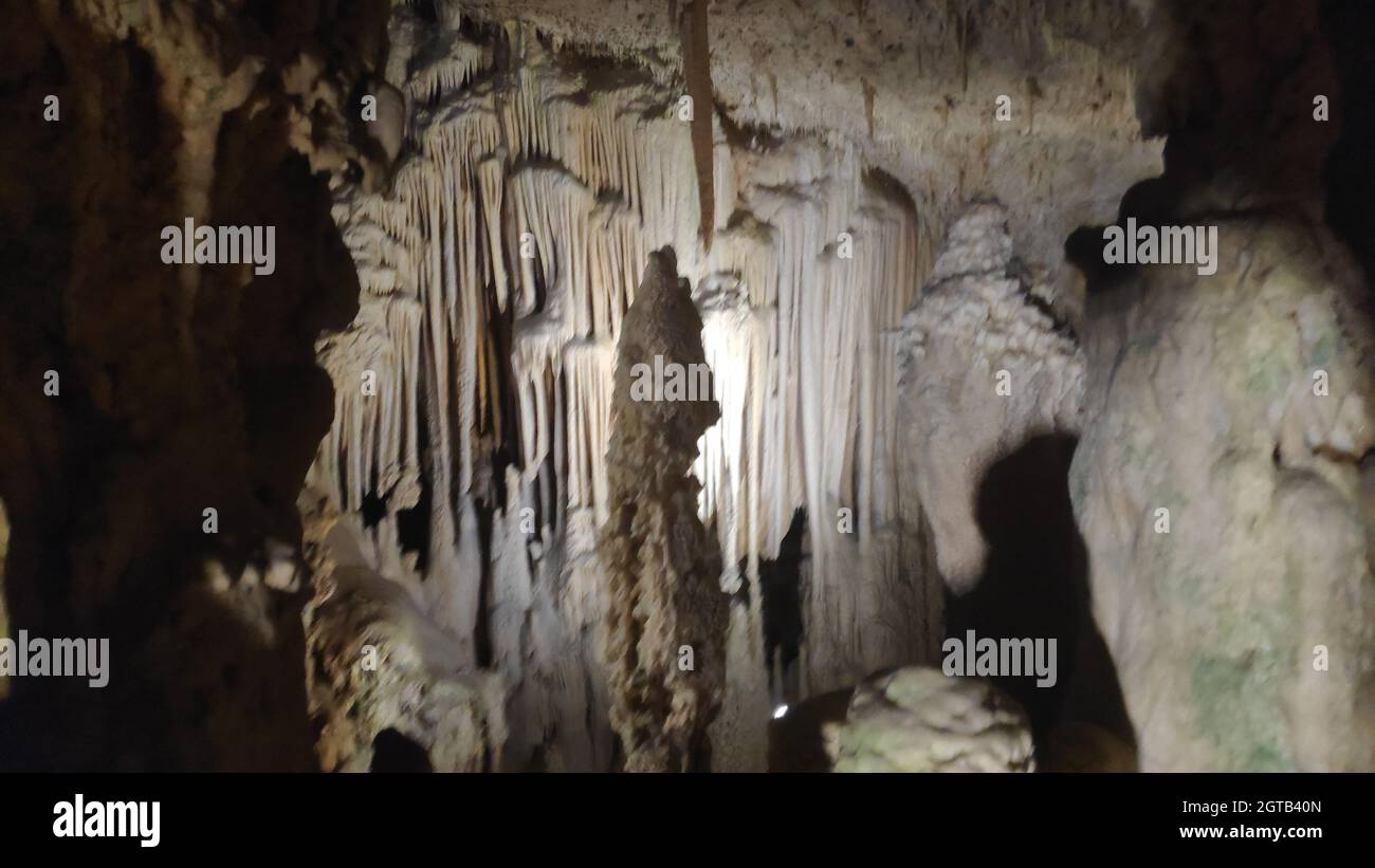 Natural view of rock formation inside a cave Stock Photo - Alamy