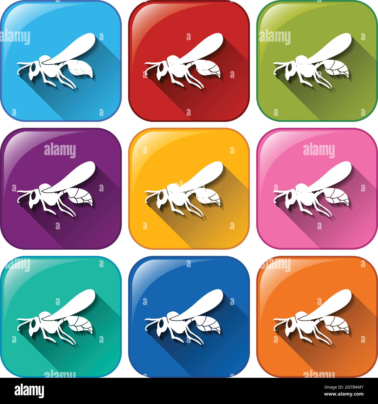Insect icons Stock Vector
