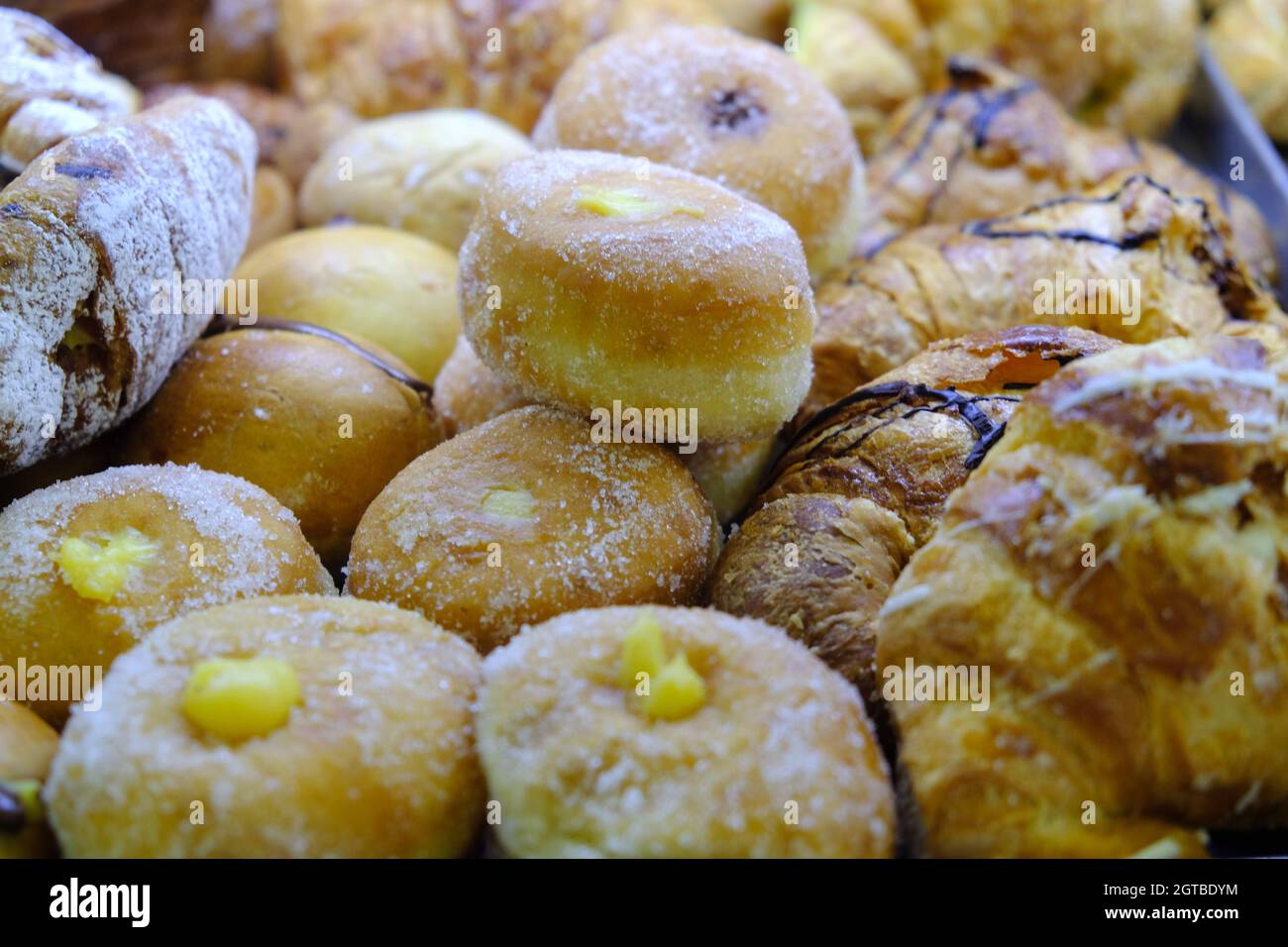 Italian Pastries, Croissants And Zeppole, Deepfried Dough Ball, Topped