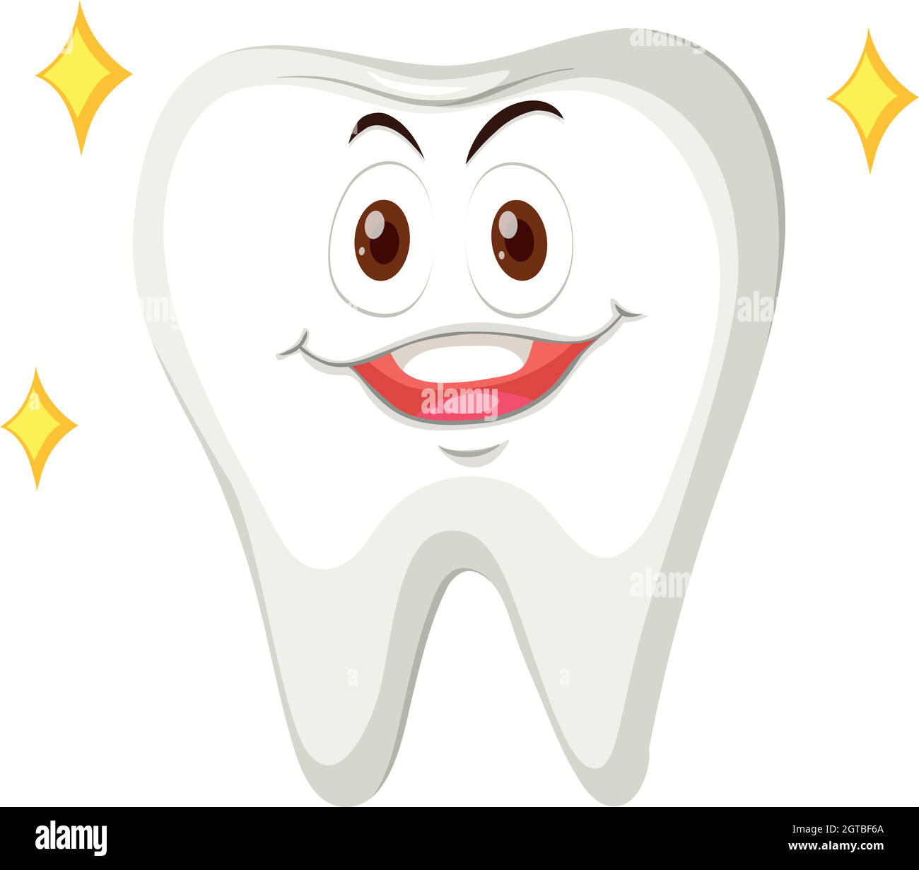 Human tooth with happy face Stock Vector