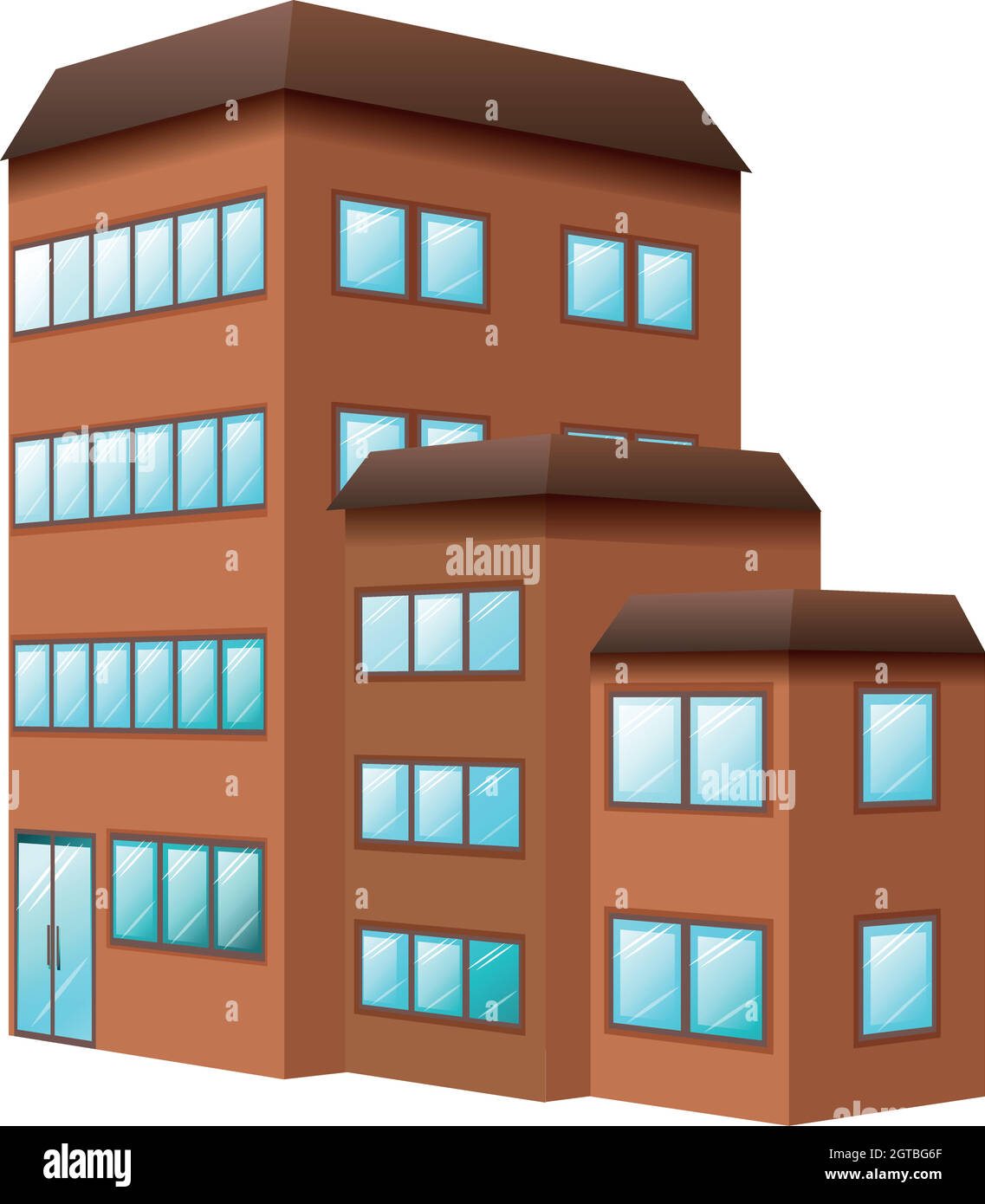 Building painted in brown color Stock Vector