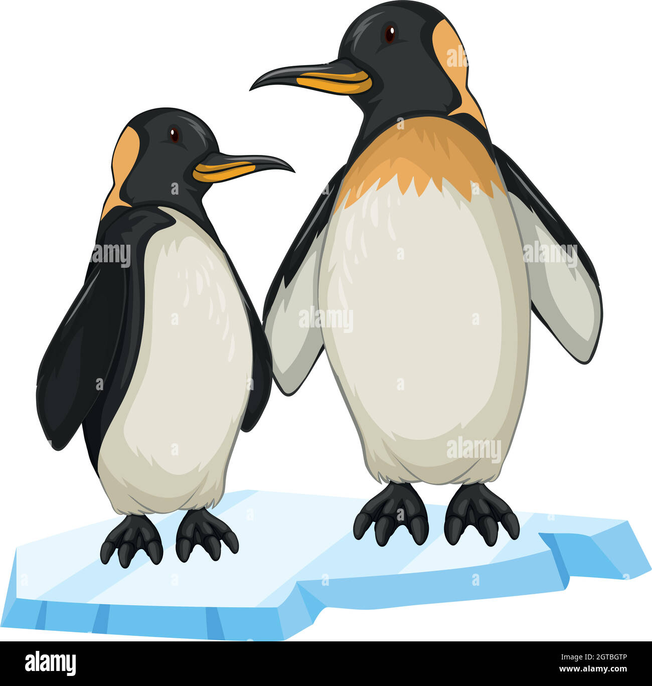 Two penguin on ice Stock Vector