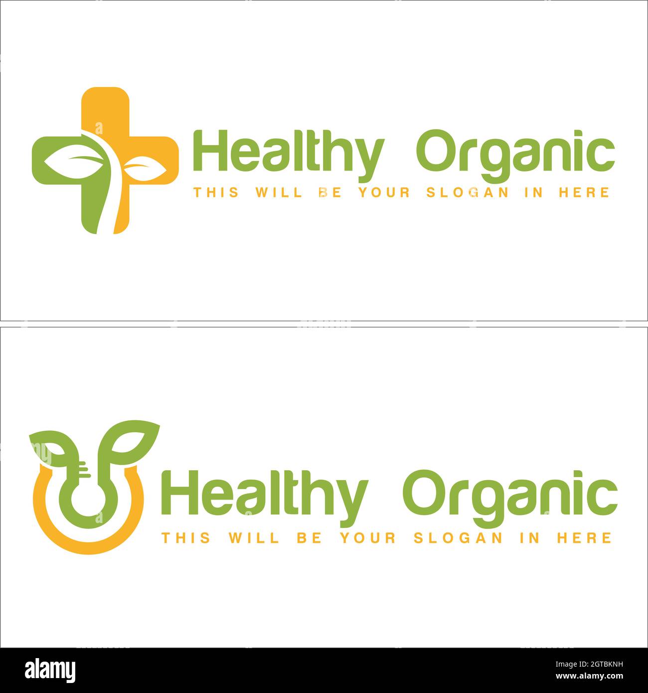 Medical health nature organic logo design  Stock Vector