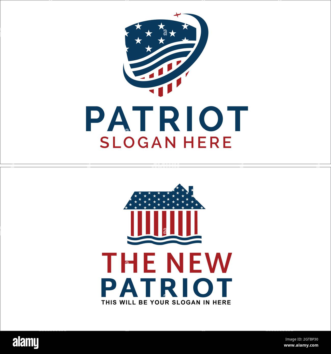 Shield American home vector logo design Stock Vector