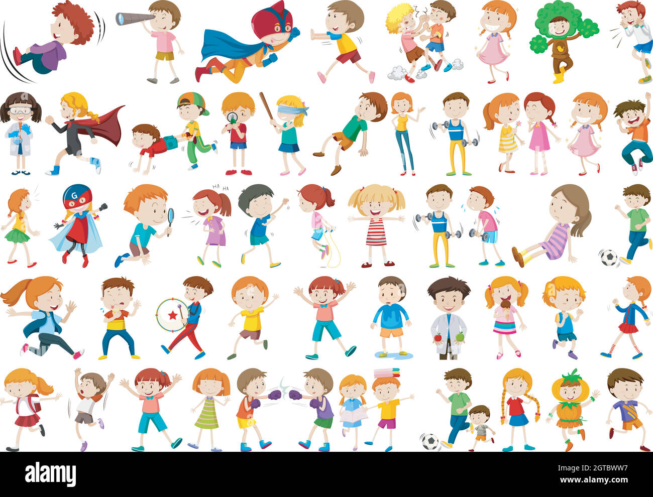 Large set of kids Stock Vector Image & Art - Alamy
