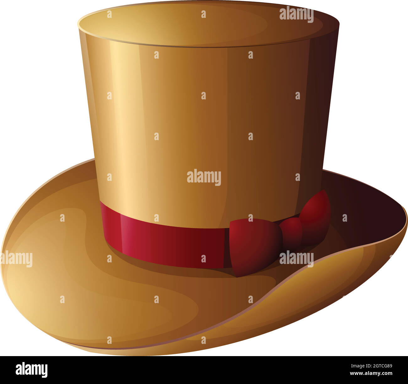A brown hat with a red ribbon Stock Vector Image & Art Alamy