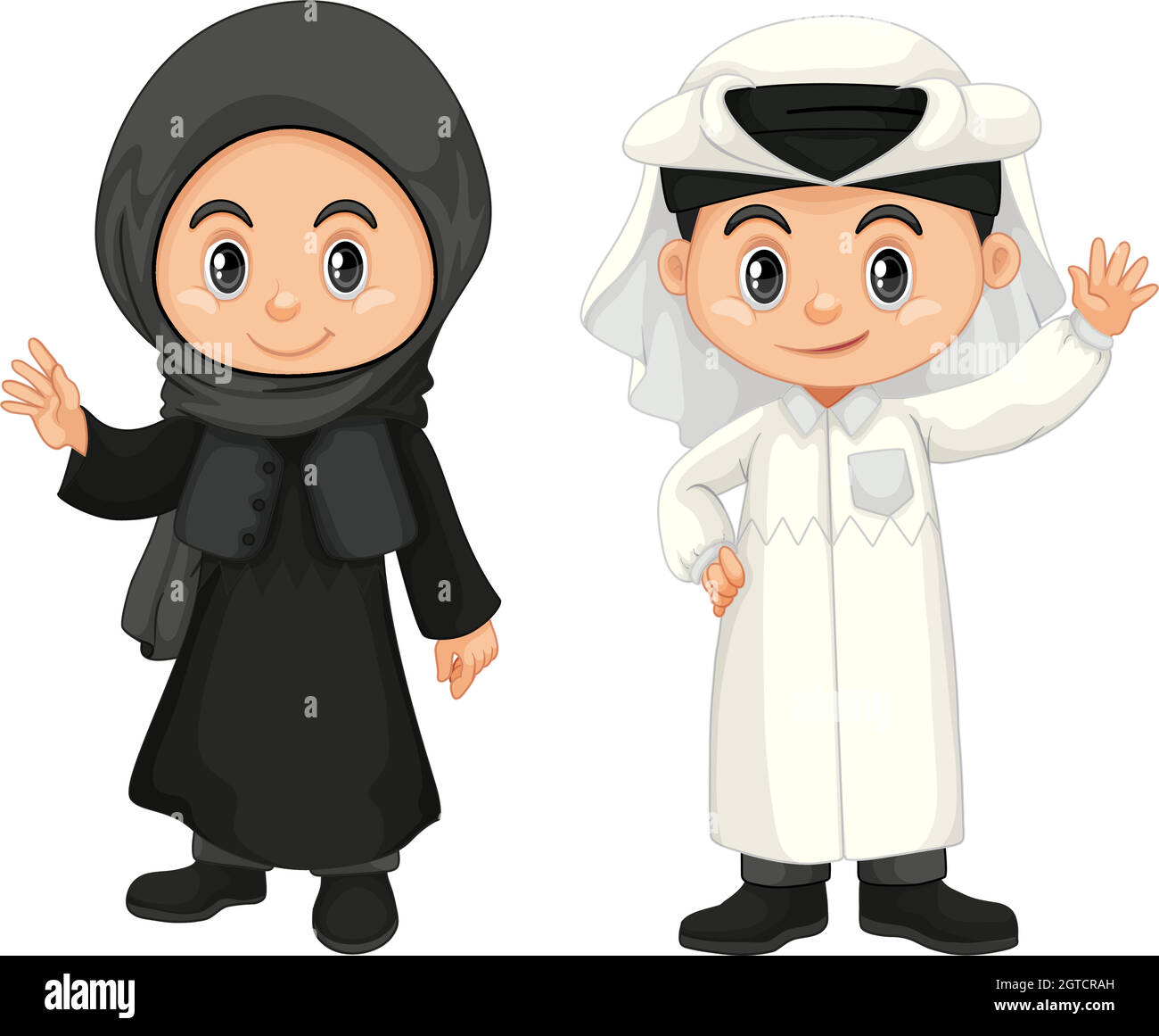 Boy and girl in Qatar costume Stock Vector Image & Art Alamy