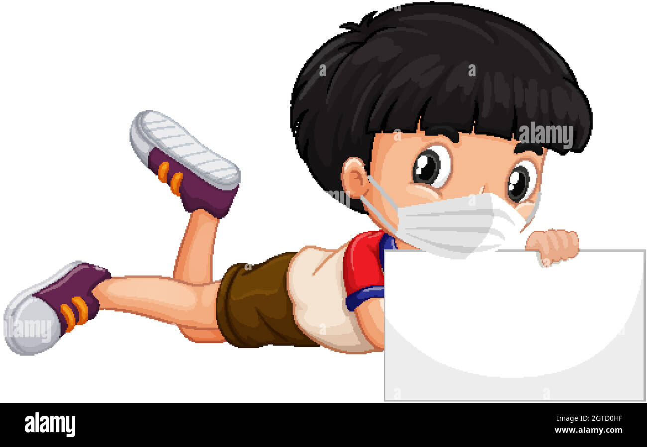 Boy holding blank banner Stock Vector Image & Art - Alamy