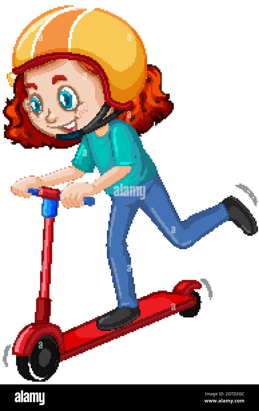 Little girl scooter helmet Stock Vector Images Alamy