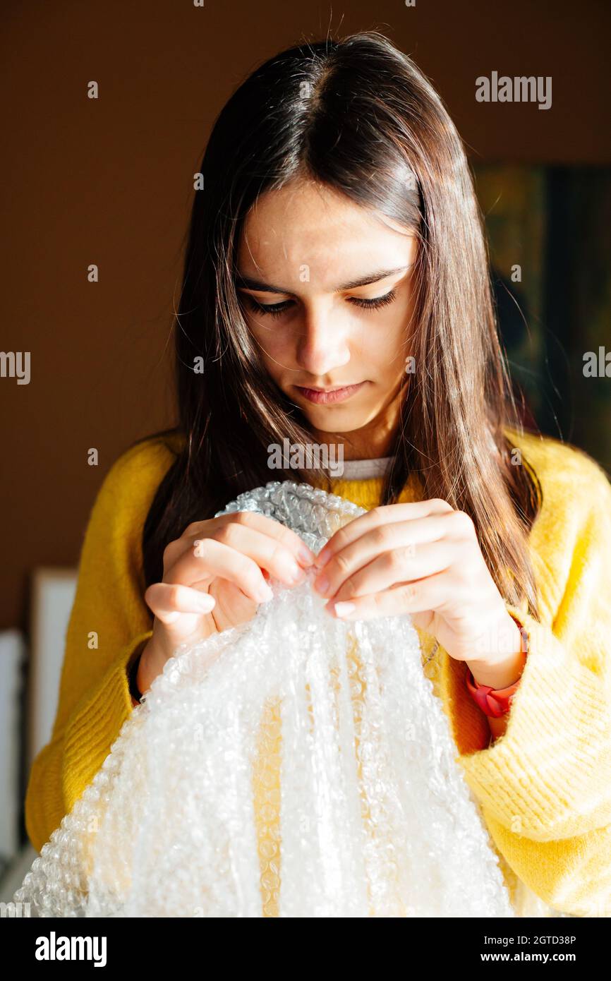 Bubble wrapped child hires stock photography and images Alamy