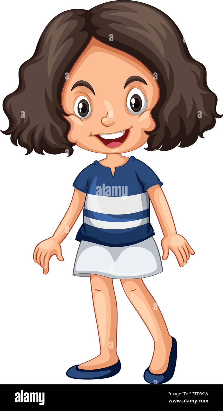 Cute girl in white skirt Stock Vector Image & Art - Alamy
