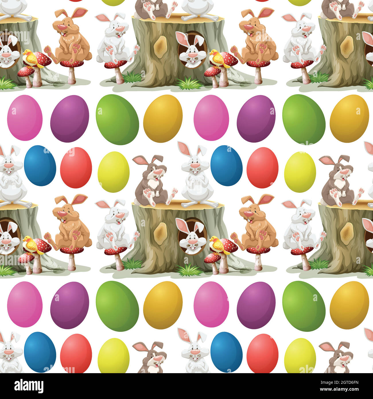 Rabbits and colorful eggs Stock Vector Image & Art - Alamy