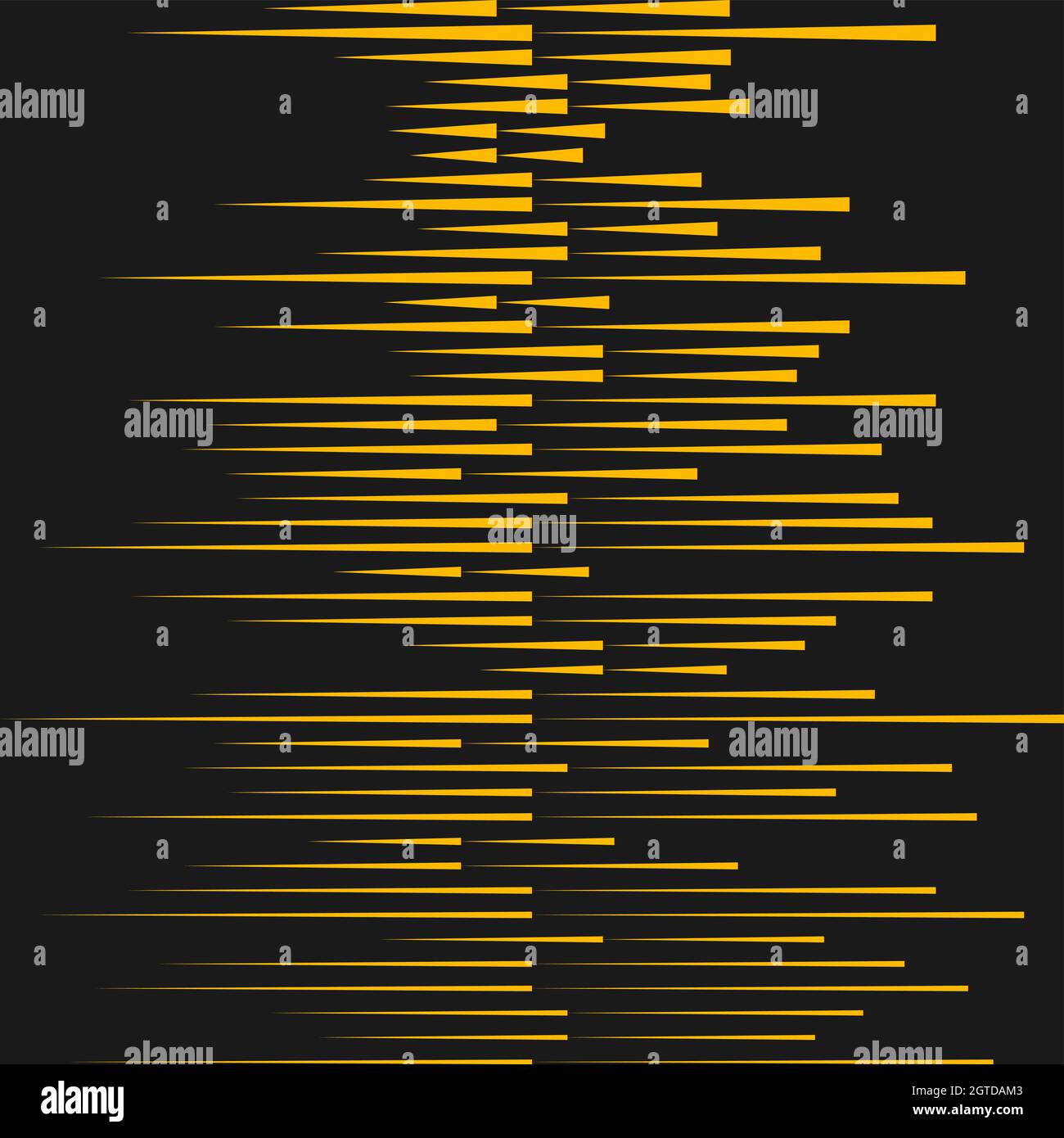 Yellow abstract horizontal speed lines in arrowhead form. Geometric art ...