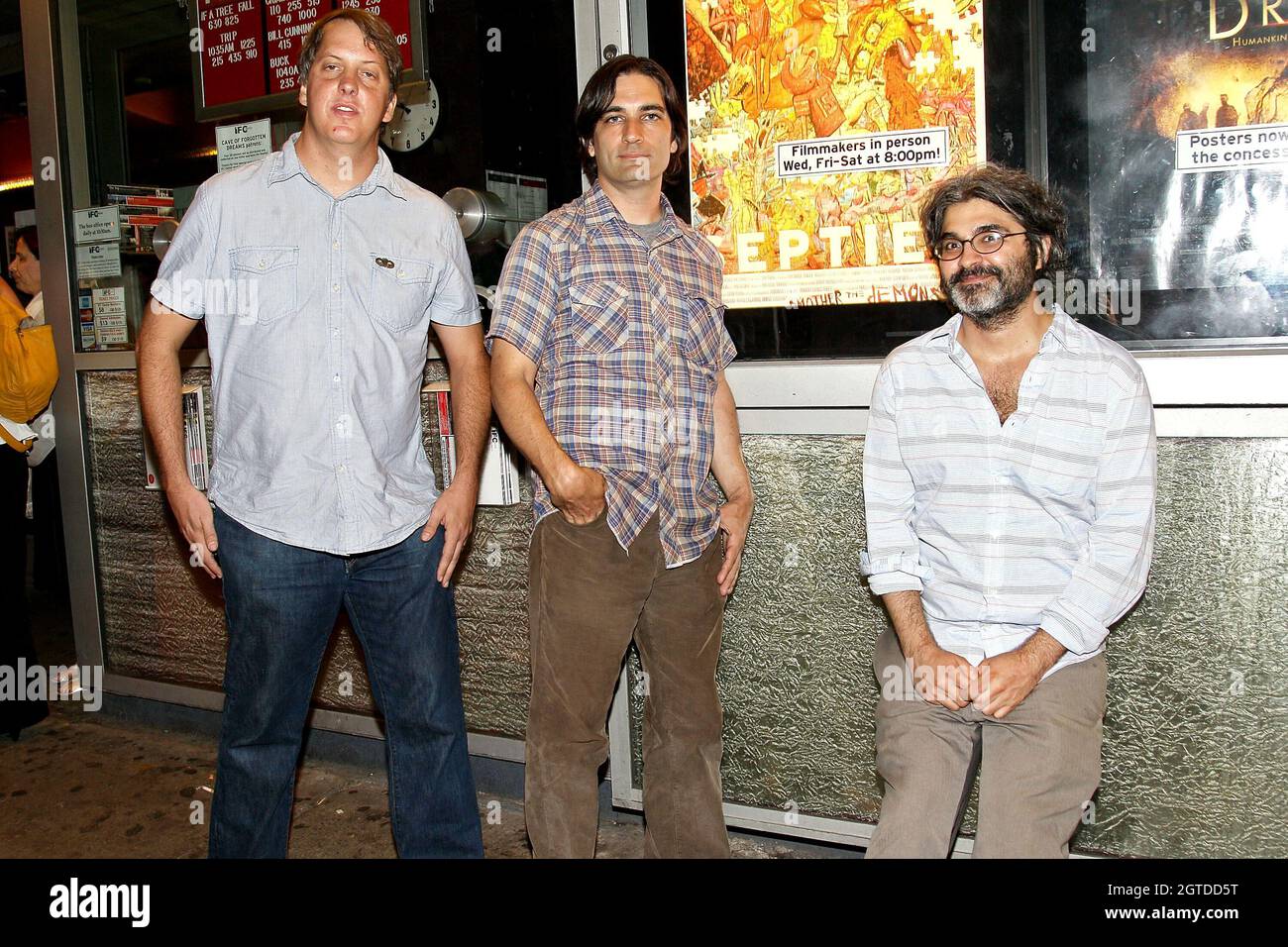 New York, NY, USA. 6 July, 2011. Jim Wellingham, director/writer, Michael Tully, artist, Onur Turkel at the 'Septien' premiere at the IFC Center. Credit: Steve Mack/Alamy Stock Photo