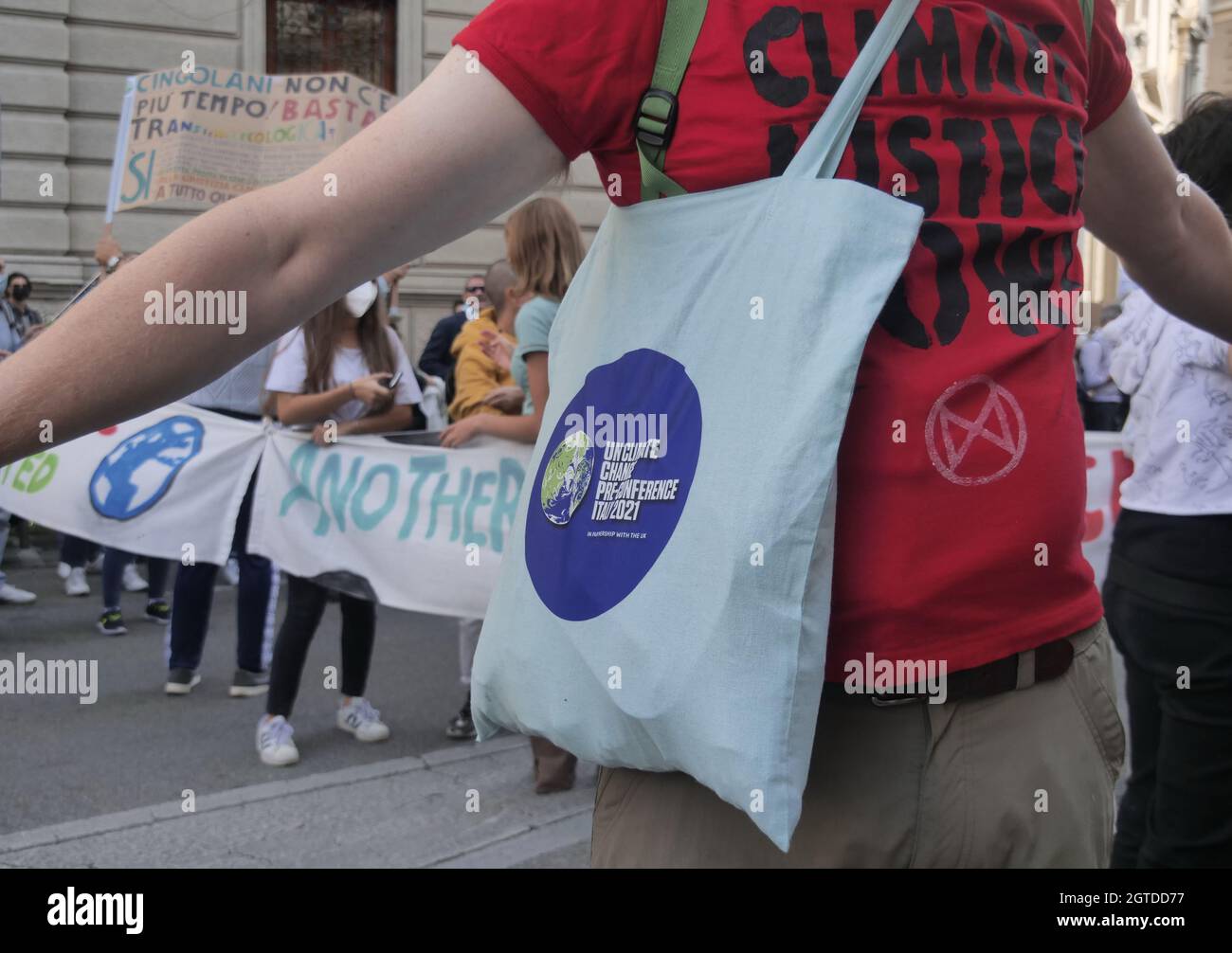 Milan Fridays for future special manifestation with special guest Greta Thumberg and Vanessa Rakete Stock Photo