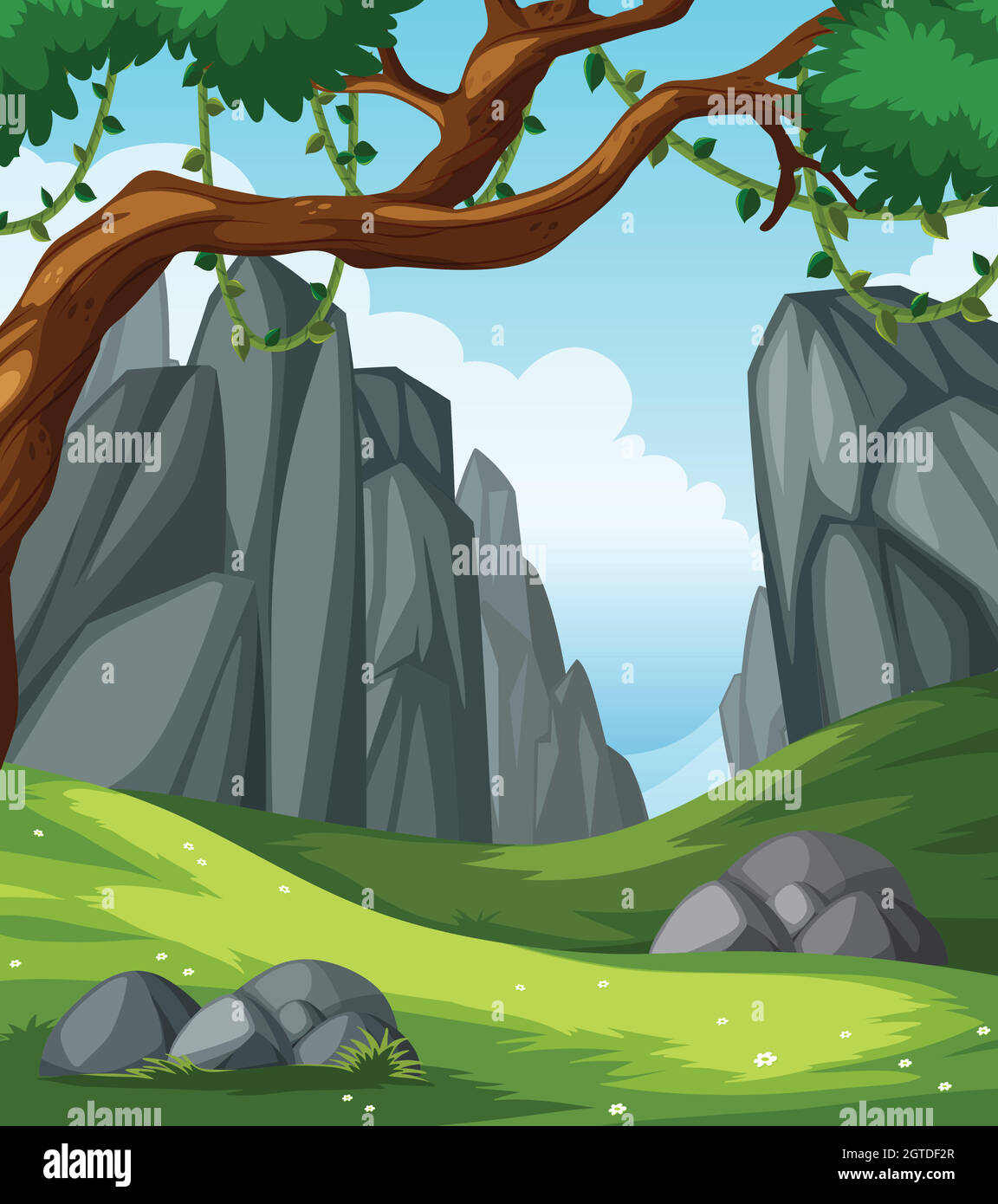 A flat nature landscape Stock Vector Image & Art - Alamy