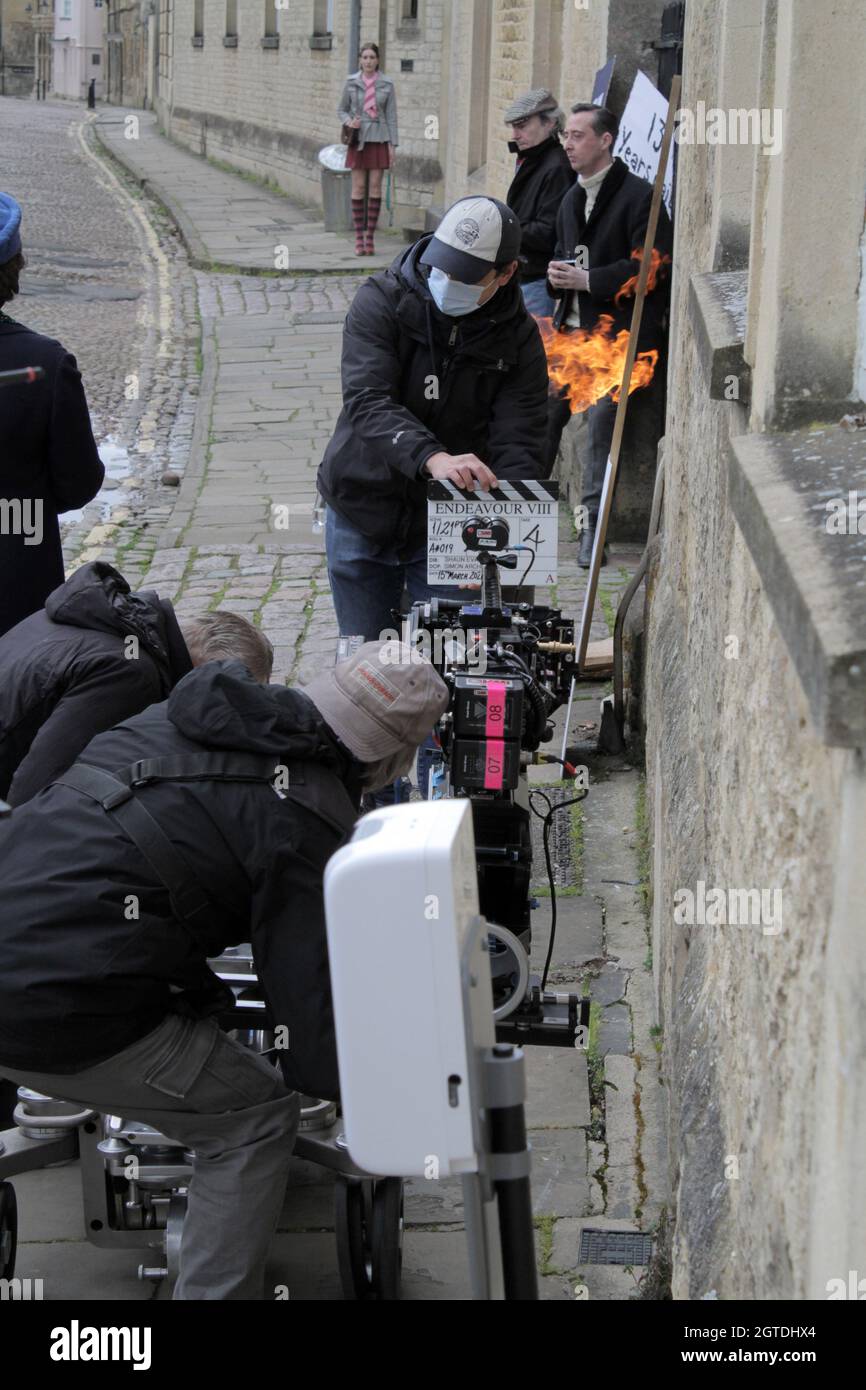 Endeavour TV Series 8 "Striker" Filming in Oxford sun 14/3/21 Oxford