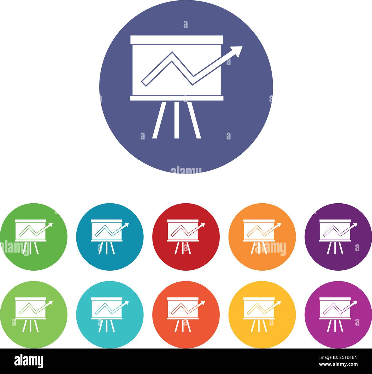 Flip chart with statistics set icons Stock Vector Image & Art Alamy