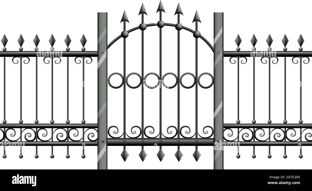 Metal fence background Stock Vector Images - Alamy