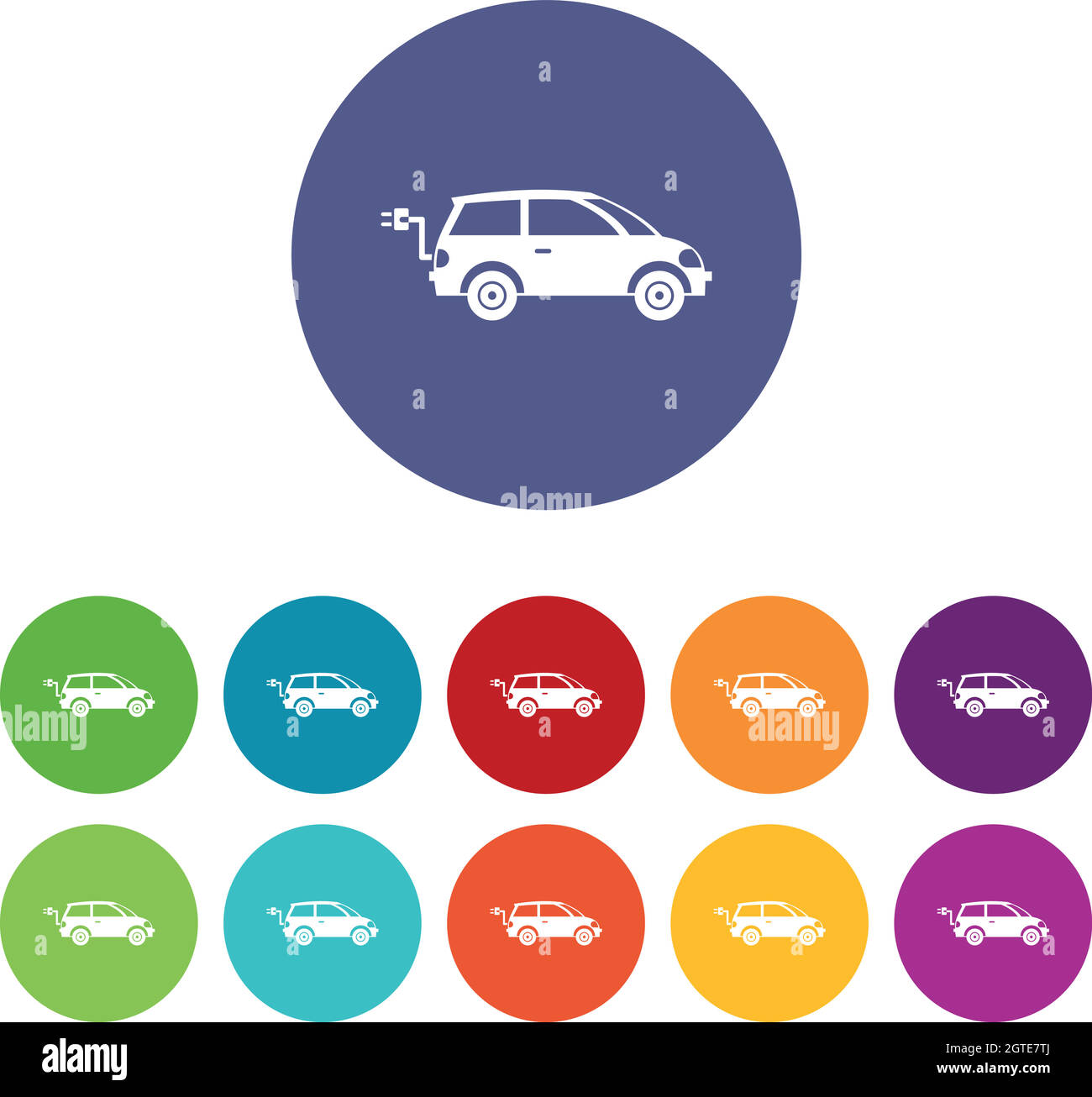 Electric car set icons Stock Vector Image & Art - Alamy