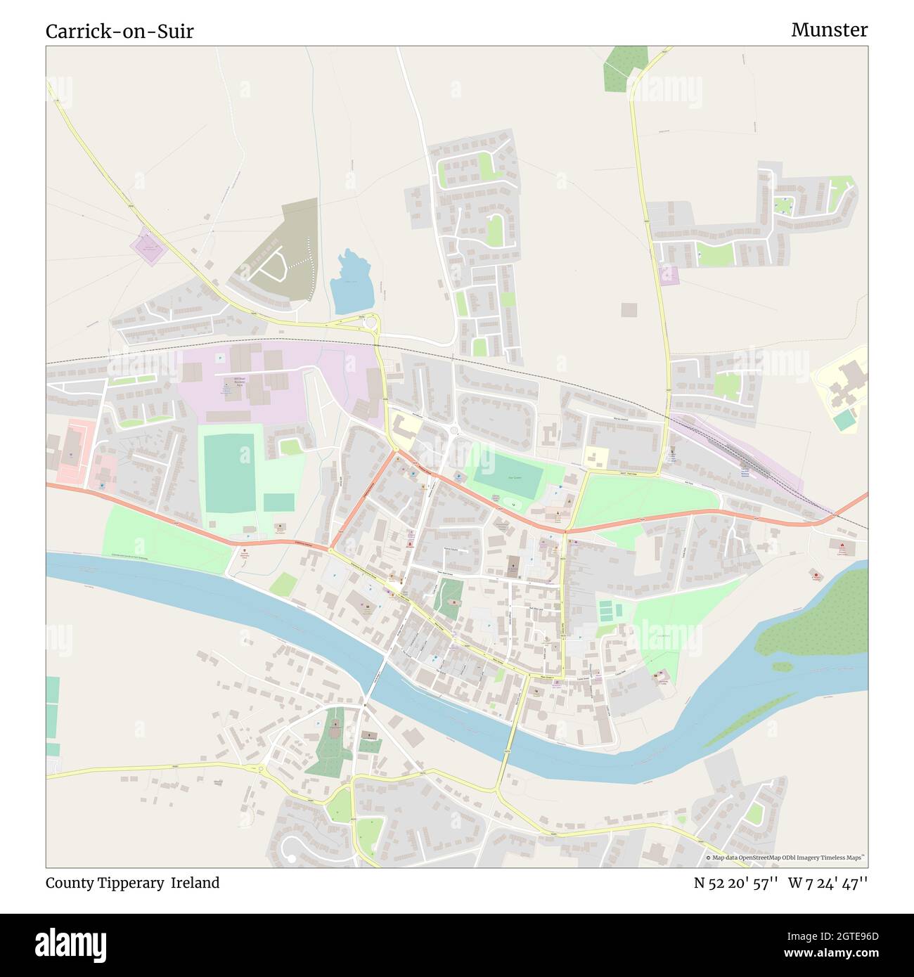 Map Of Carrick On Suir Carrick-On-Suir, County Tipperary, Ireland, Munster, N 52 20' 57'', W 7 24'  47'', Map, Timeless Map Published In 2021. Travelers, Explorers And  Adventurers Like Florence Nightingale, David Livingstone, Ernest  Shackleton, Lewis And