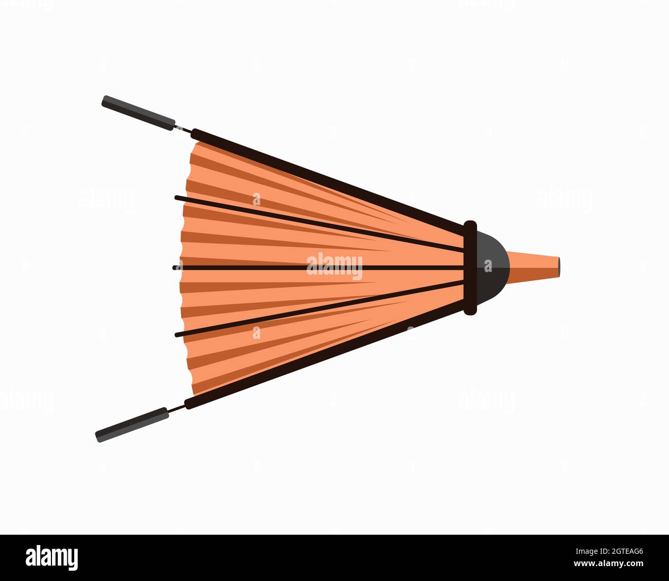 Antique hand blower. Brown blacksmith bellows for fanning fire in forg leather retro fan Stock Vector