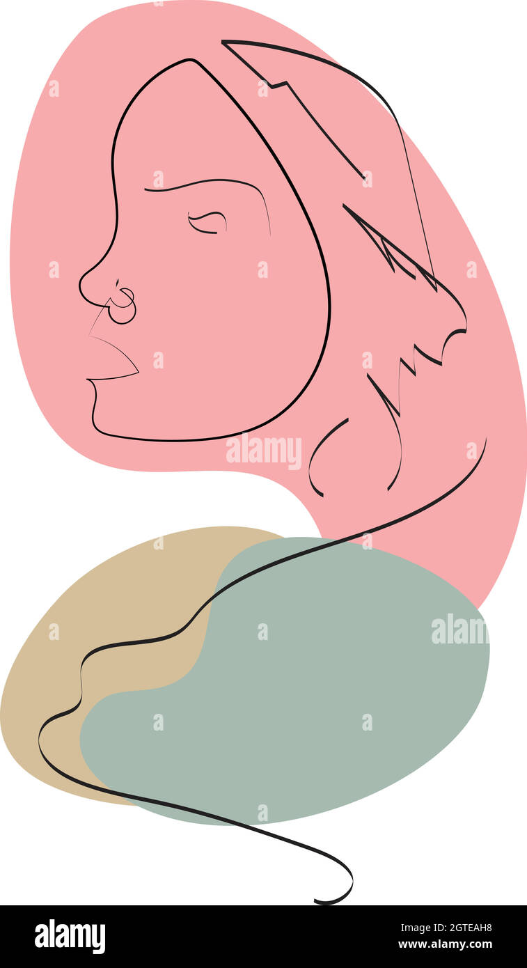 Girld artline Stock Vector