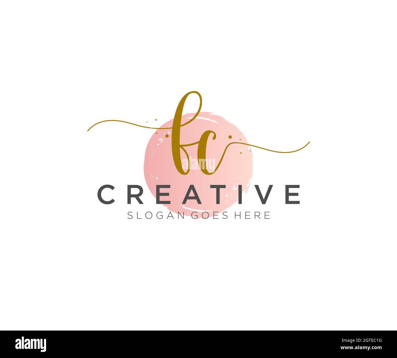 FC Feminine logo beauty monogram and elegant logo design, handwriting ...