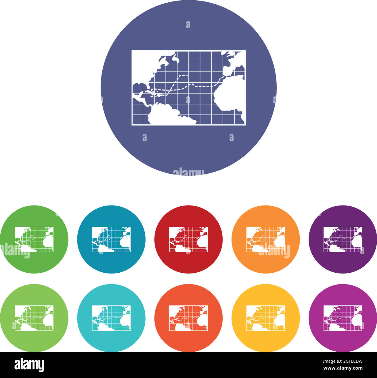 Map trips of Columbus set icons Stock Vector Image & Art - Alamy