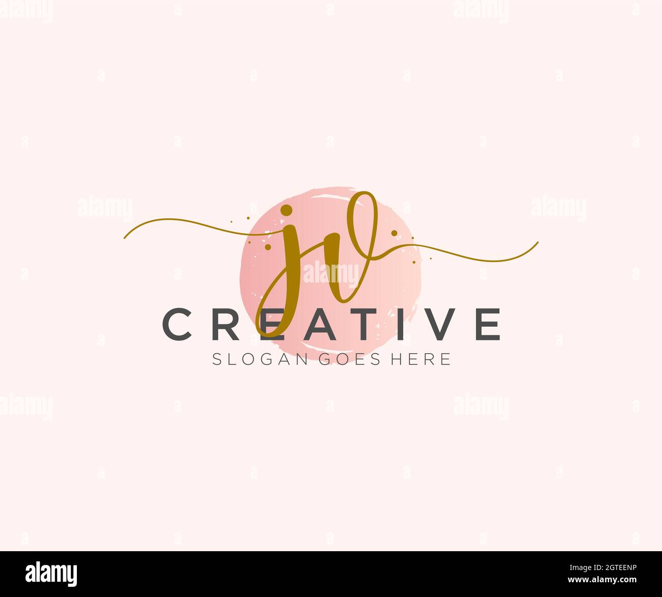 JV Feminine logo beauty monogram and elegant logo design, handwriting ...