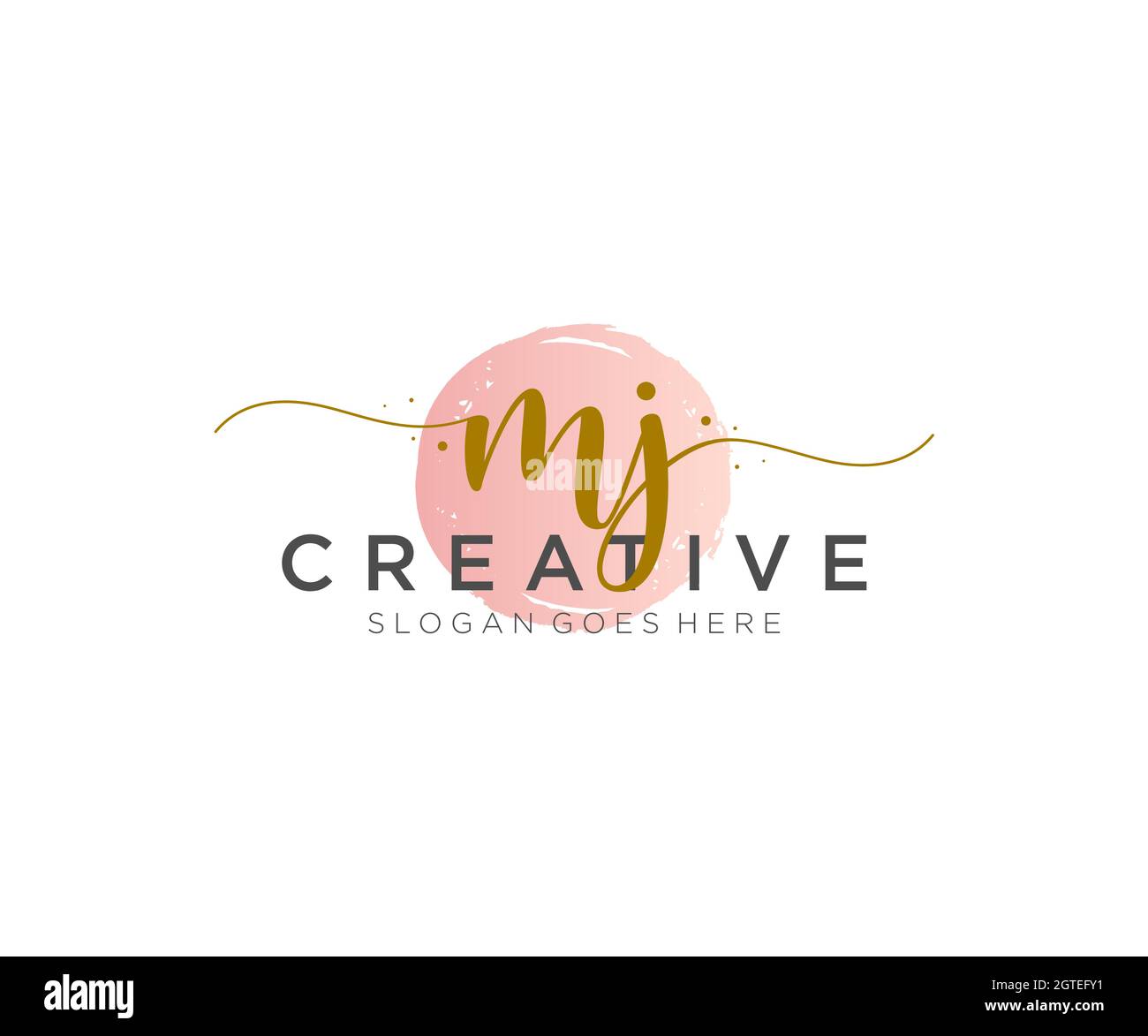 MJ Feminine logo beauty monogram and elegant logo design, handwriting ...