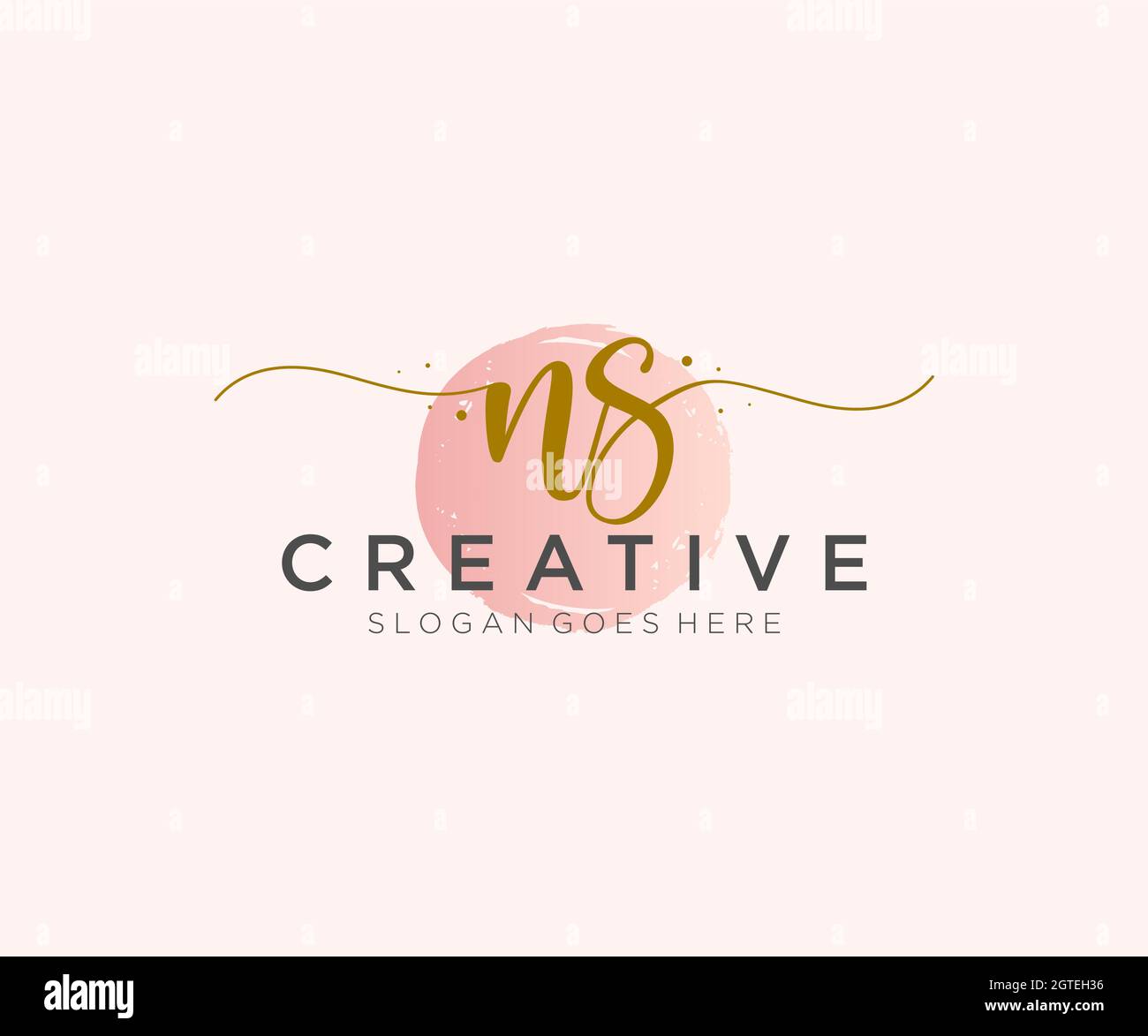 NS Feminine logo beauty monogram and elegant logo design, handwriting logo of initial signature, wedding, fashion, floral and botanical with creative Stock Vector